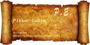 Pikker Eutim névjegykártya